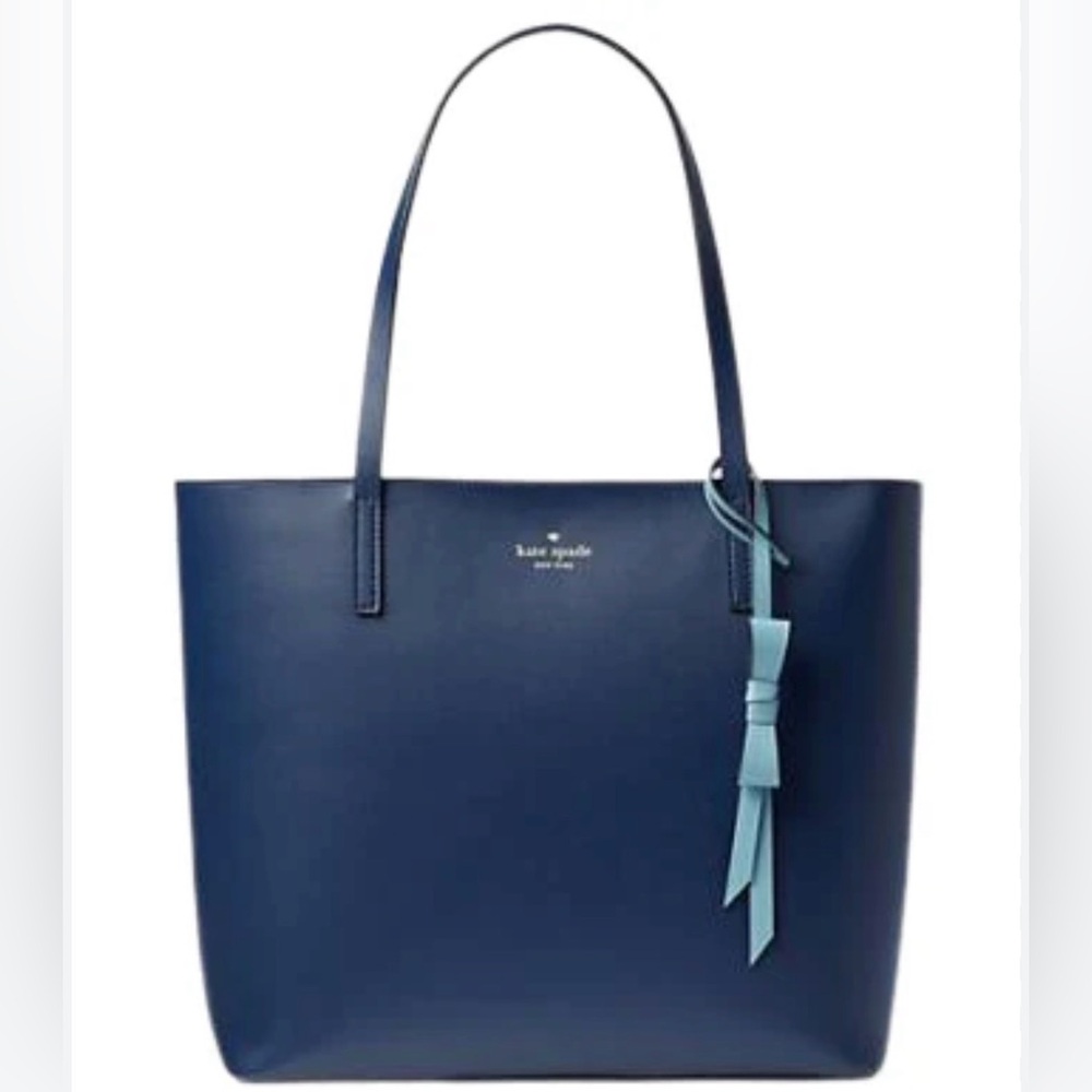 Kate Spade Lawton Way Navy Blue Tote with Light Blue Accent Bow